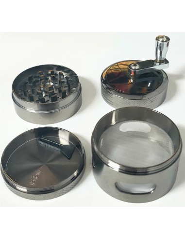 Grinder de Aluminio KaÃ±amero con Manivela 4 Partes 55mm