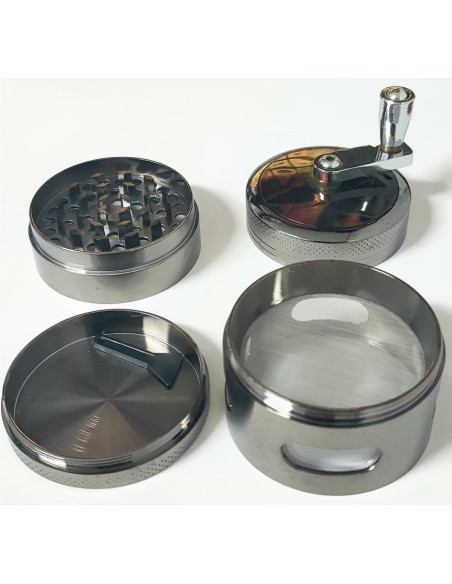 Grinder de Aluminio KaÃ±amero con Manivela 4 Partes 55mm