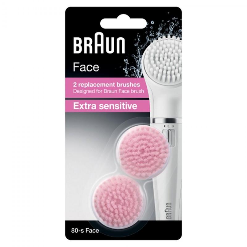 Cepillo de limpieza facial Braun Face SE 80-s Refill Rosa 2 Piezas (2 Unidades)