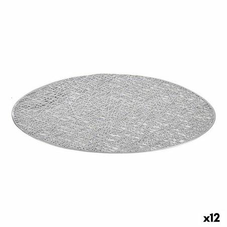 Salvamantel Plateado Plástico (Ø 38 cm) (12 Unidades)