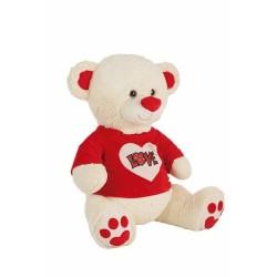 Oso de Peluche Love Purpurina Camiseta Beige 70 cm