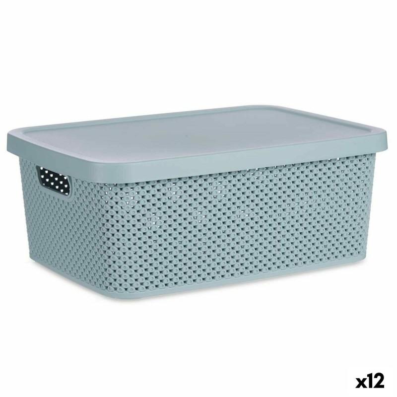 Caja de Almacenaje con Tapa Verde Plástico 13 L (28 x 15 x 39 cm) (12 Unidades)