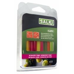 Barras de cola termofusible Salki 430106 Multicolor Decoración Flúor Ø 8 x 95 mm 105 g (22 Unidades)