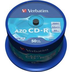 CD-R Verbatim AZO Crystal 50 Unidades 700 MB 52x