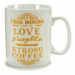 Taza Mug Coffee Porcelana Dorado Blanco 500 ml 24 Unidades