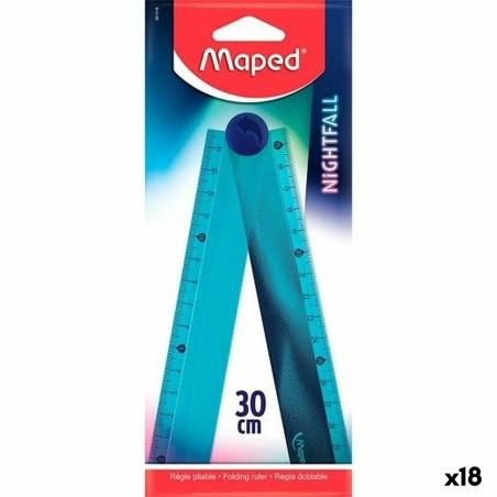 Regla Maped Nightfall Azul Plástico 30 cm 18 Unidades