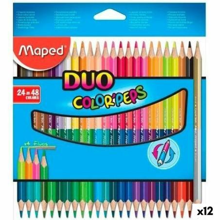 Lápices de colores Maped Duo Color' Peps	 Multicolor 24 Piezas Doble punta (12 Unidades)