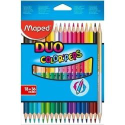 Lápices de colores Maped Duo Color' Peps	 Multicolor 18 Piezas Doble punta (12 Unidades)