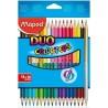 Lápices de colores Maped Duo Color' Peps	 Multicolor 18 Piezas Doble punta (12 Unidades)