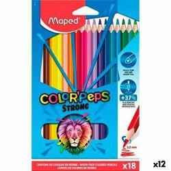 Lápices de colores Maped Color' Peps Strong Multicolor 18 Piezas (12 Unidades)
