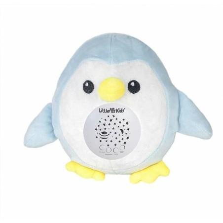 Peluche Musical Proyector Azul Pingüino