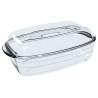 Fuente de Cocina Ô Cuisine Rectangular Con Tapa 1,6 L 2,9 L Transparente Vidrio (3 Unidades)