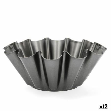 Molde para Flan Quid Sweet Grey Negro Metal 23 x 9 cm (12 Unidades)