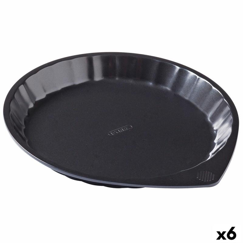 Molde para Tartas Pyrex Magic Negro Metal Plano Redondo Ø 30 cm 6 Unidades