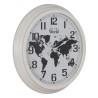 Reloj de Pared Mapamundi Blanco Negro Hierro 70 x 70 x 6,5 cm