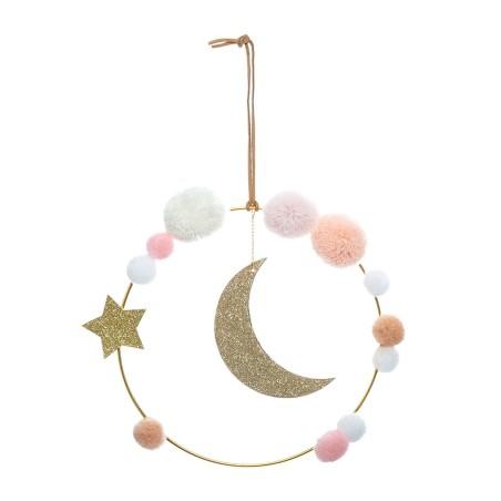 Decoración de Pared Atmosphera Infantil Luna Ø 21,5 x 3 cm