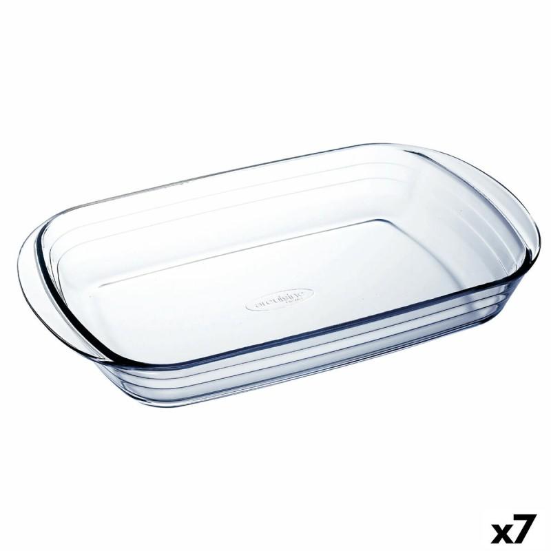 Fuente para Horno Ô Cuisine   Rectangular 32 x 20 x 6 cm Transparente Vidrio (7 Unidades)