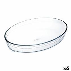 Fuente para Horno Ô Cuisine Ovalada 26,2 x 17,9 x 6,2 cm Transparente Vidrio (6 Unidades)