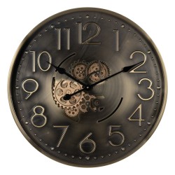 Reloj de Pared Dorado Hierro 60 x 8 x 60 cm