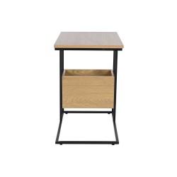 Mesa auxiliar DKD Home Decor 55 x 35 x 55 cm Natural Negro Metal Madera MDF