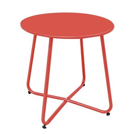 Mesa auxiliar Luna Rojo Acero 45 x 45 cm