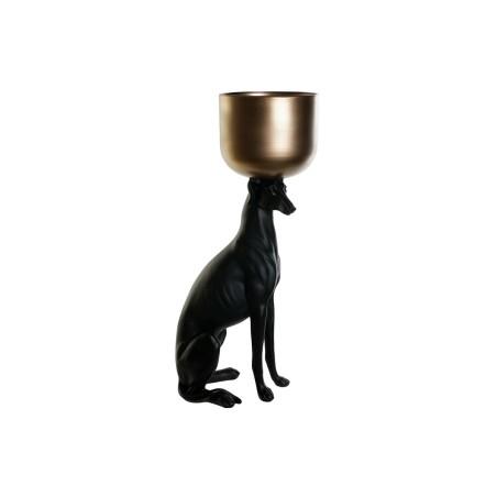 Figura Decorativa DKD Home Decor 34 x 23,5 x 70,5 cm Negro Dorado Resina Perro