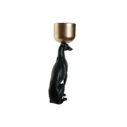 Figura Decorativa DKD Home Decor 34 x 23,5 x 70,5 cm Negro Dorado Resina Perro