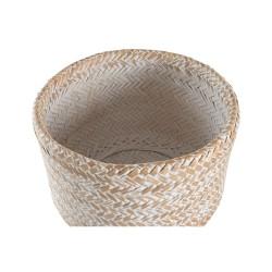 Macetero DKD Home Decor 31 x 31 x 52 cm Natural Blanco Bambú Decapé