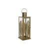 Farol DKD Home Decor Dorado Metal 16,5 x 16,5 x 50 cm Hoja de planta