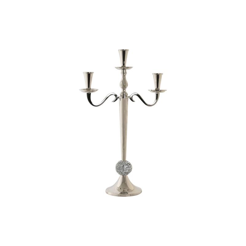 Candelabro DKD Home Decor 30 x 12 x 46 cm Plateado Aluminio Cromado