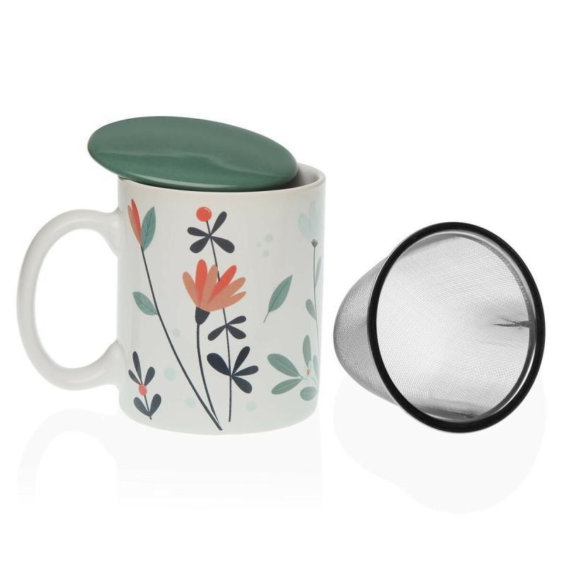 Taza con Filtro para Infusiones Versa Selene Porcelana Gres