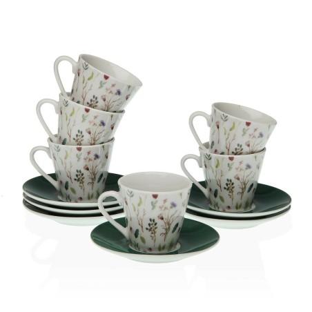 Juego de Tazas con Platos Versa Sansa Café Porcelana (12 Piezas)