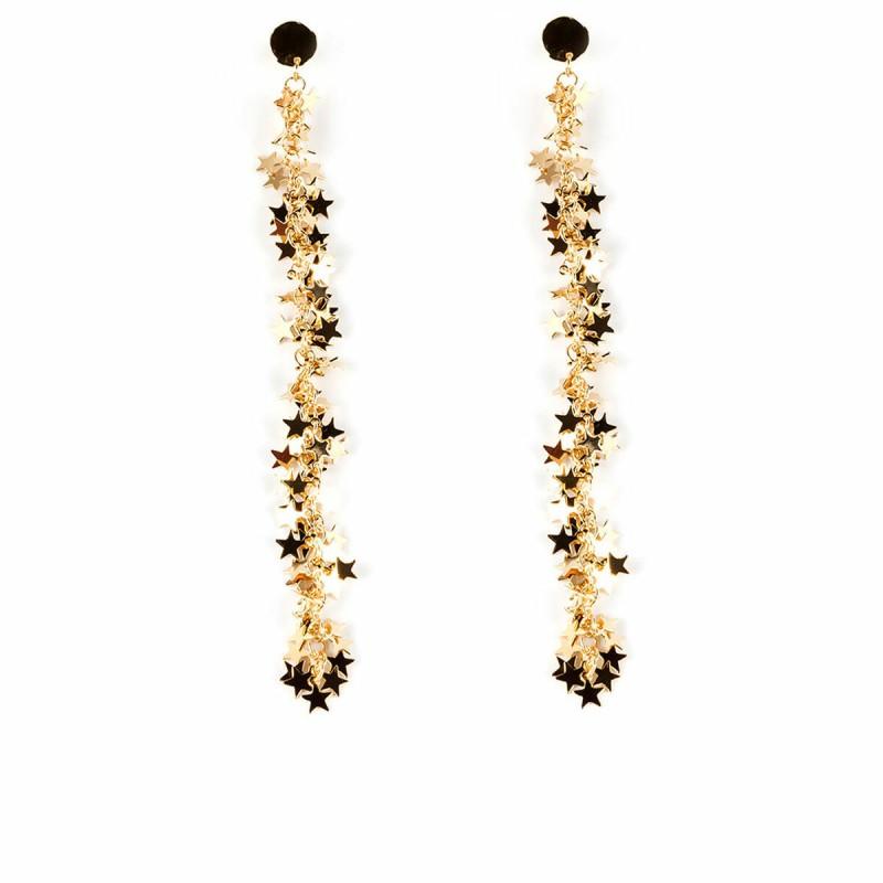 Pendientes Mujer Shabama Starry Xl Latón Bañado en oro 15 cm