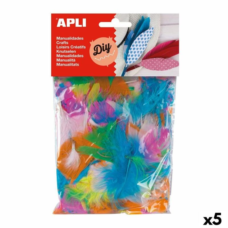 Material para Manualidades Apli Plumas Multicolor 14 g (5 Unidades)