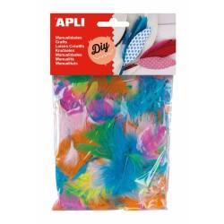 Material para Manualidades Apli Plumas Multicolor 14 g (5 Unidades)