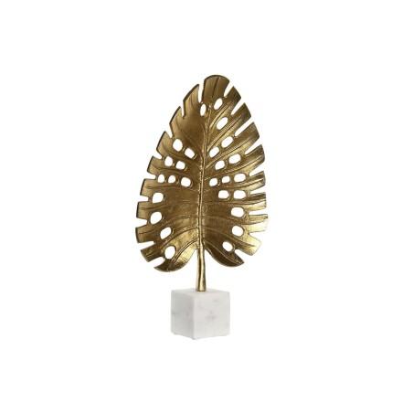 Figura Decorativa DKD Home Decor 28 x 7,5 x 47 cm Dorado Blanco Tropical Hoja de planta