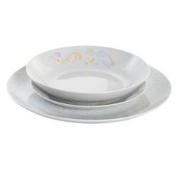 Set de Vajilla DKD Home Decor Porcelana Azul Rosa Blanco 27 x 27 x 3 cm 18 Piezas