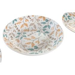 Set de Vajilla DKD Home Decor 26,5 x 26,5 x 2,6 cm Porcelana Multicolor 18 Piezas