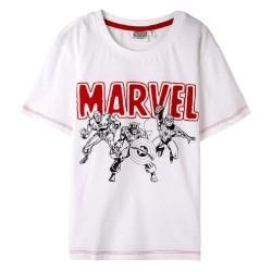 Camiseta de Manga Corta Infantil Marvel Blanco