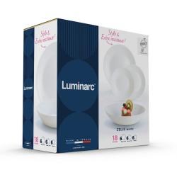 Set de Vajilla Luminarc Zelie Blanco Vidrio 18 Piezas