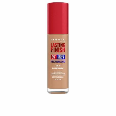 Base de Maquillaje Cremosa Rimmel London Lasting Finish Nº 203 True Beige Spf 20 30 ml