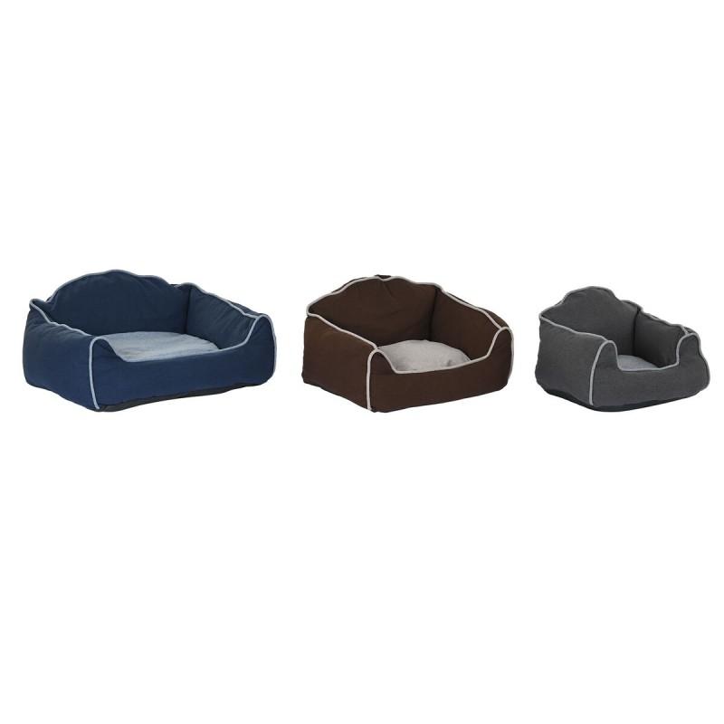 Cama para mascota DKD Home Decor Azul Marrón Gris 72 x 61 x 34 cm