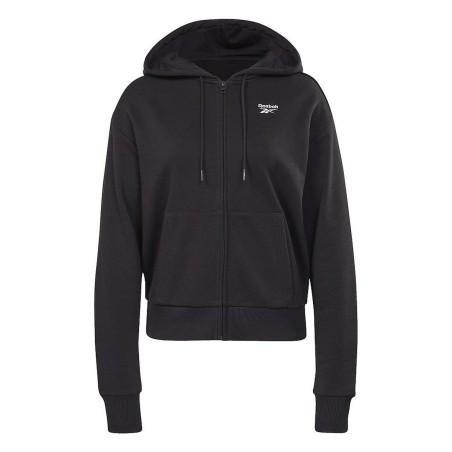 Sudadera con Capucha y Cremallera Mujer Reebok  RI SL FRENCH TERRY H54754 Negro