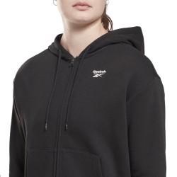 Sudadera con Capucha y Cremallera Mujer Reebok  RI SL FRENCH TERRY H54754 Negro