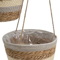 Juego de Cestos Natural Gris Fibra natural 20 x 20 x 27 cm (3 Piezas)