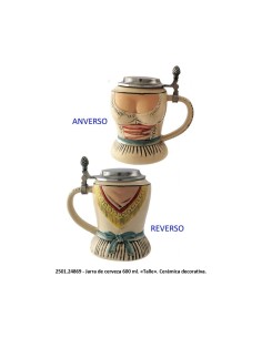 Jarra De Cerveza de Ceramica 600ml Talle