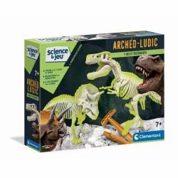 Dinosaurio Clementoni Archéo Ludic - T-Rex & Triceratops Phosphorescent 