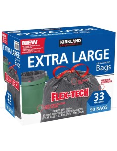Kirkland Signature Bolsas de Basura EXTRA LARGE 90 BAGS 124L (33 GAL)