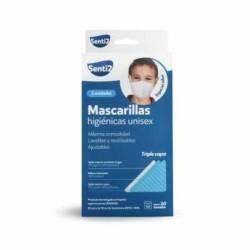 Mascarilla Higiénica de Tela Reutilizable Senti2 Blanco (2 uds)