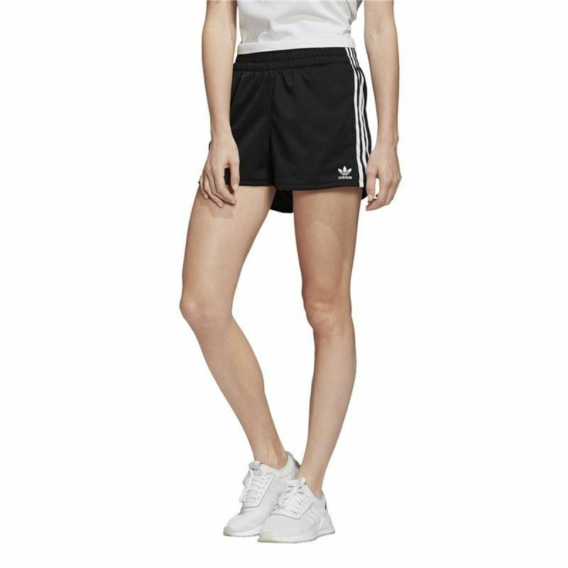 Pantalones Cortos Deportivos para Mujer Adidas  3 Stripes  Negro